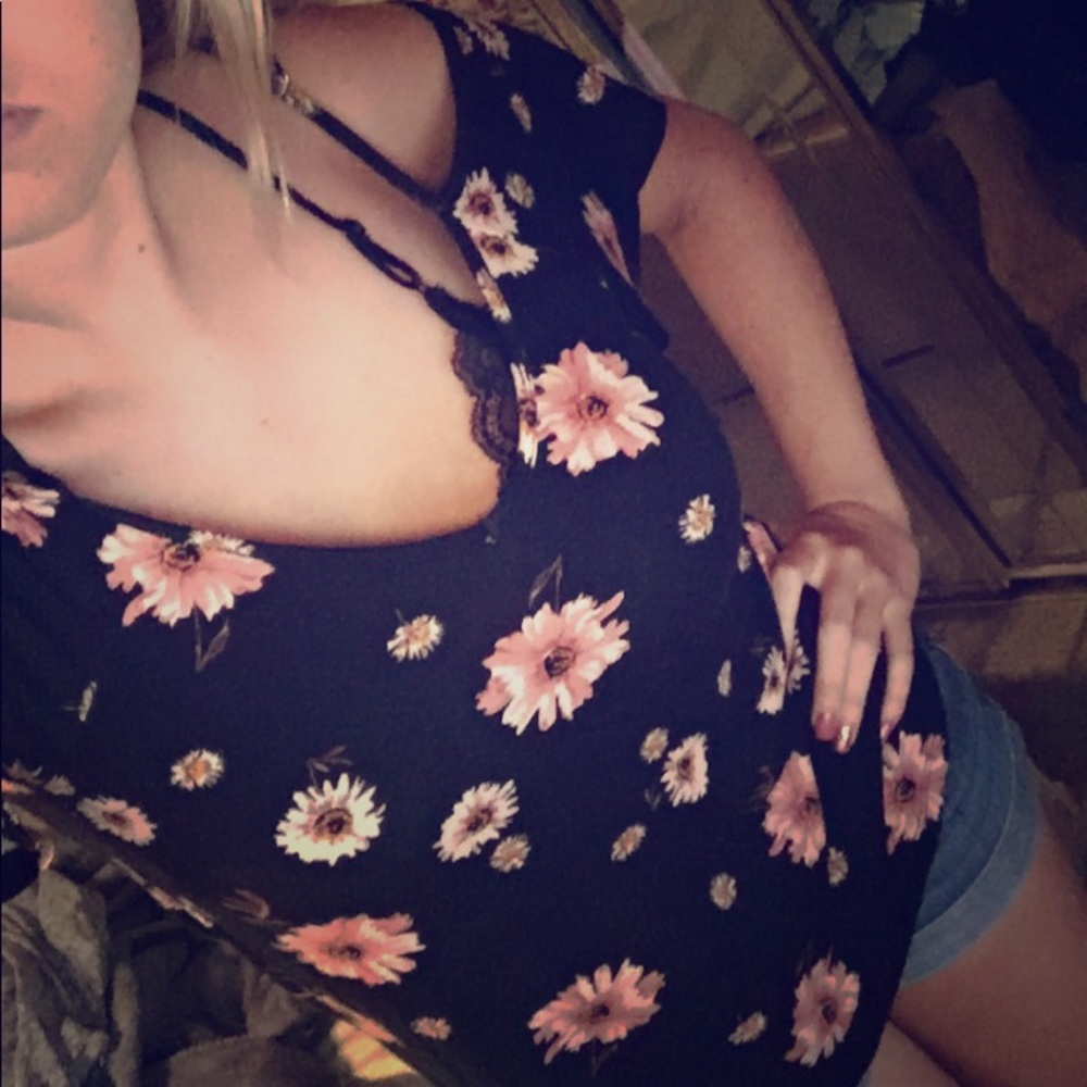 Cold shoulder floral top